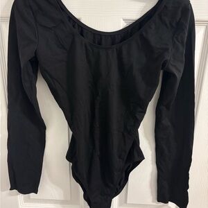 Danskin Black Long Sleeve Bodysuit/Dance Leotard